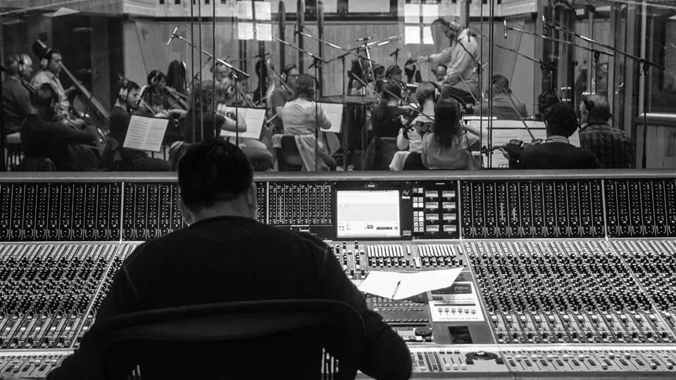 Orchestral session seen from the control desk